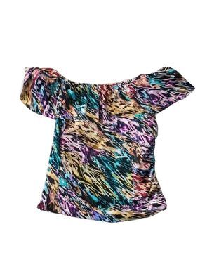 Swim Solutions Clr Blaze Off Shoulder Tankini Top Size 16
